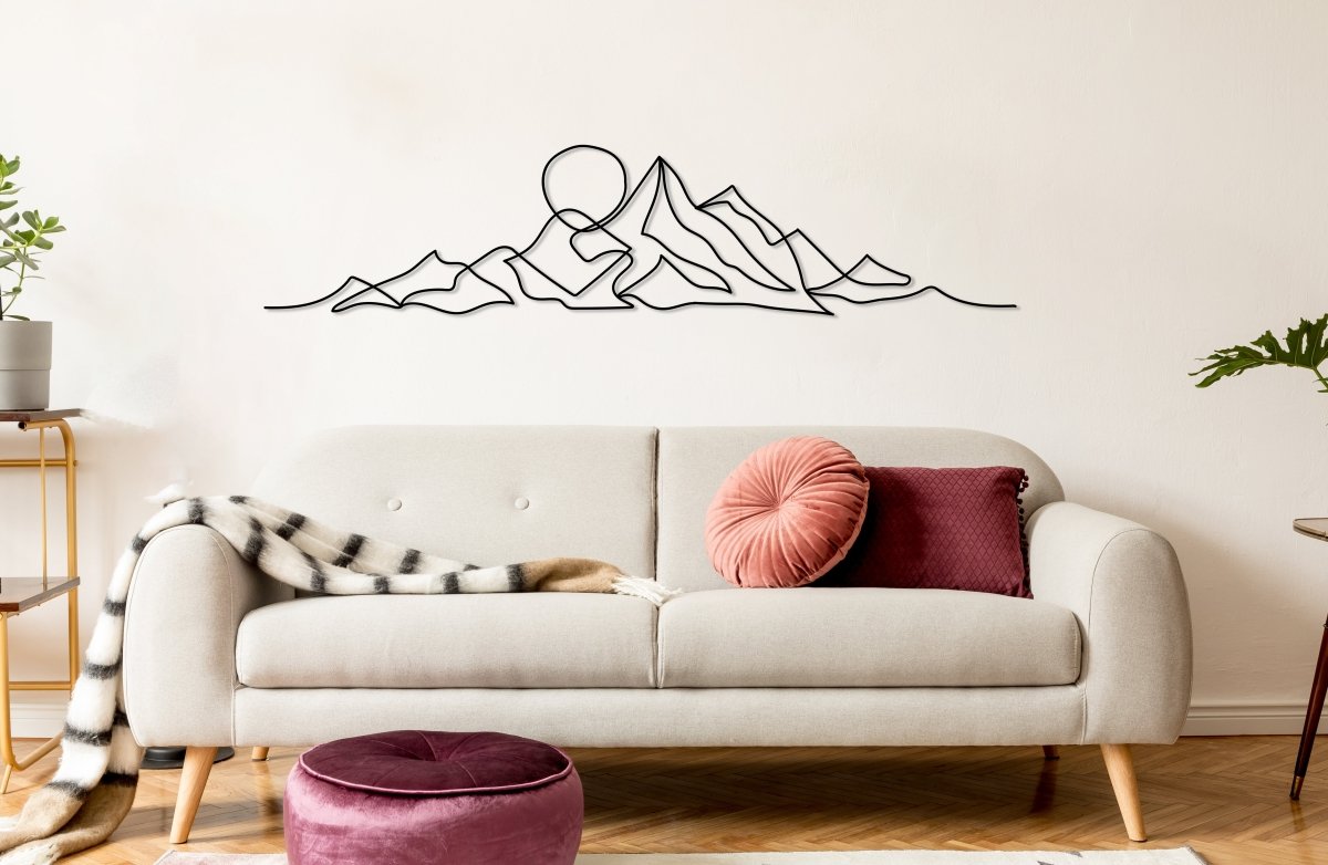 Minimalist Mountain Wall Art - BrossHome Metal Wall Art