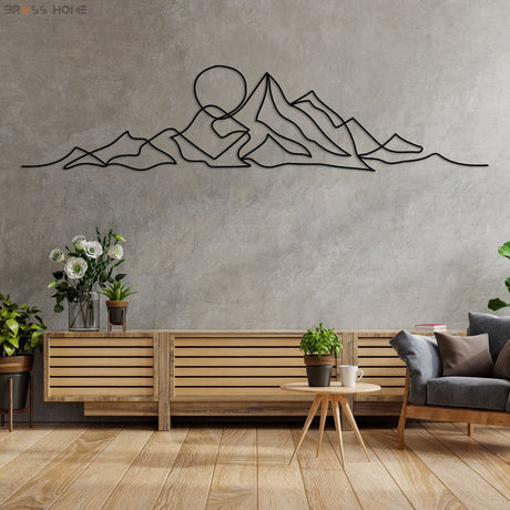 Minimalist Mountain Wall Art - BrossHome Metal Wall Art