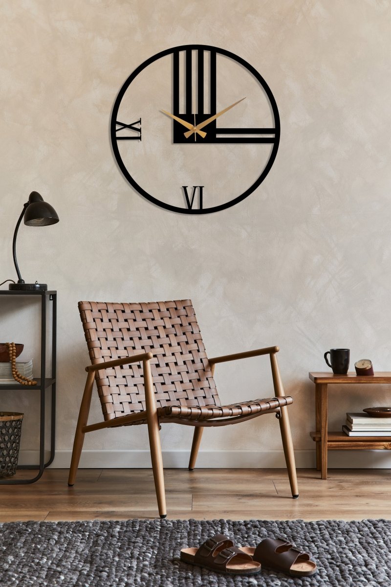 Minimalist Silent Large Wall Clock - BrossHome Metal Wall Art
