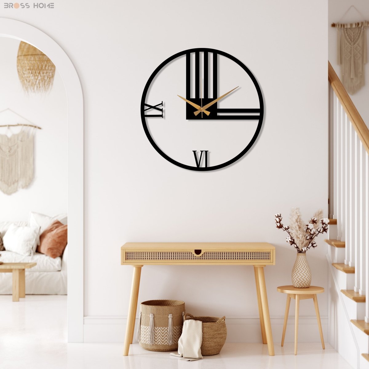 Minimalist Silent Large Wall Clock - BrossHome Metal Wall Art