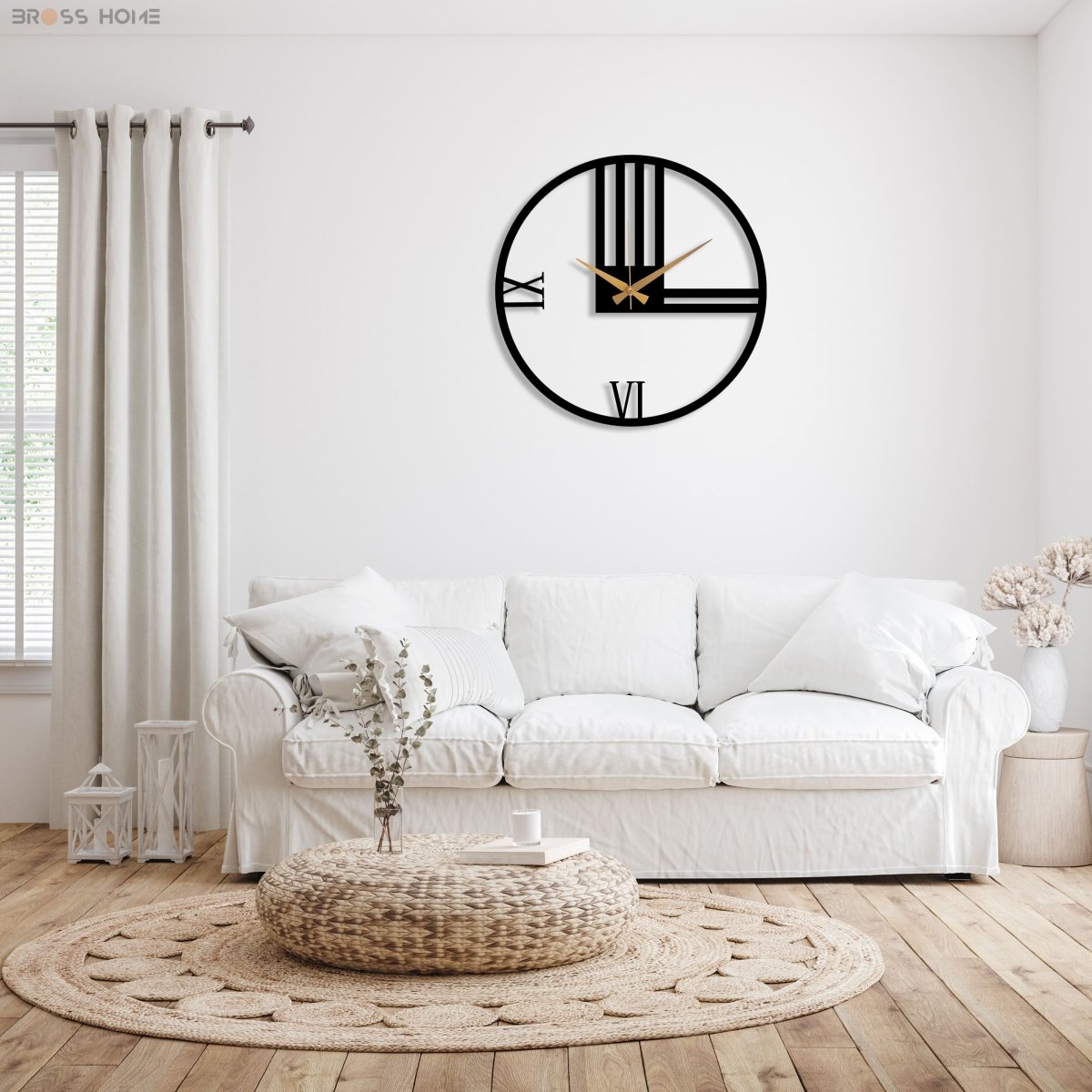 Minimalist Silent Large Wall Clock - BrossHome Metal Wall Art