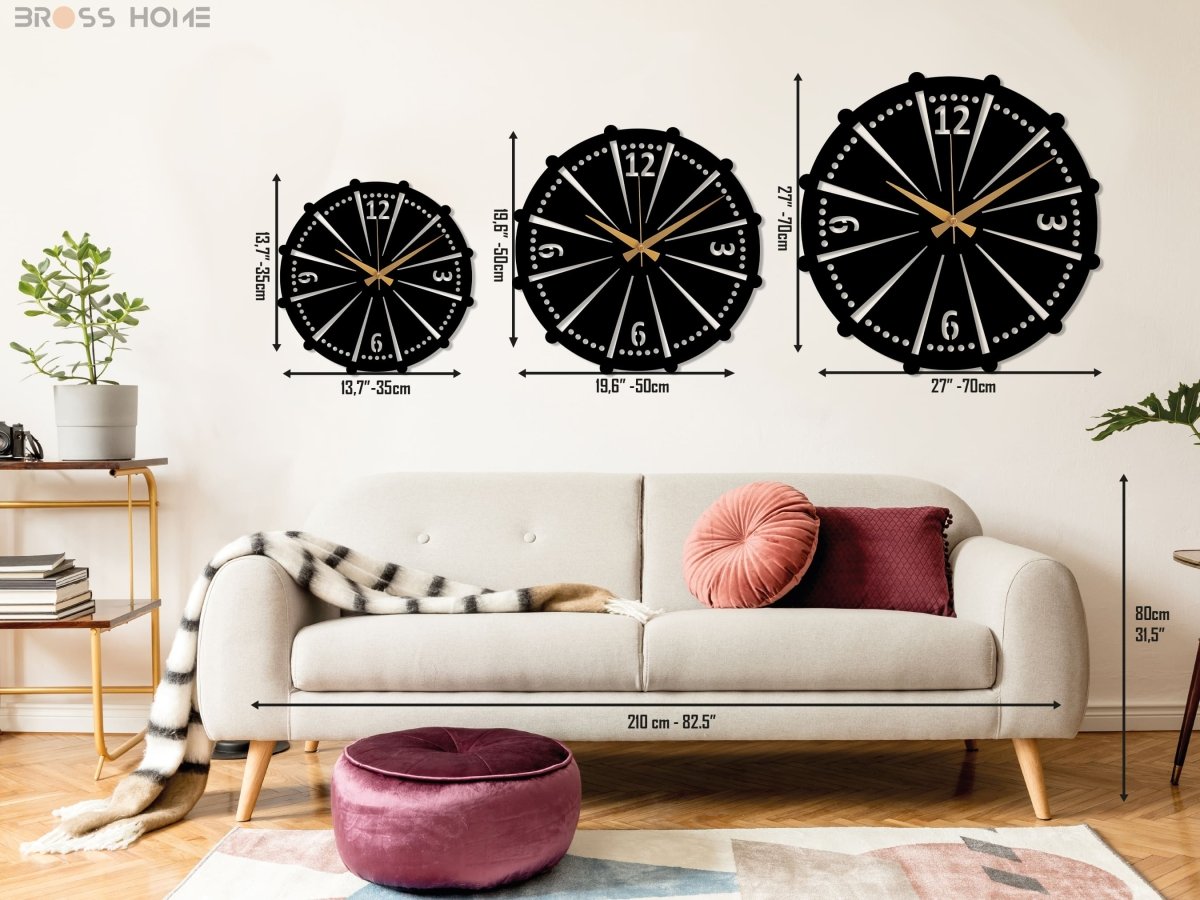 Modern Industrial Wall Clock Art - BrossHome Metal Wall Art