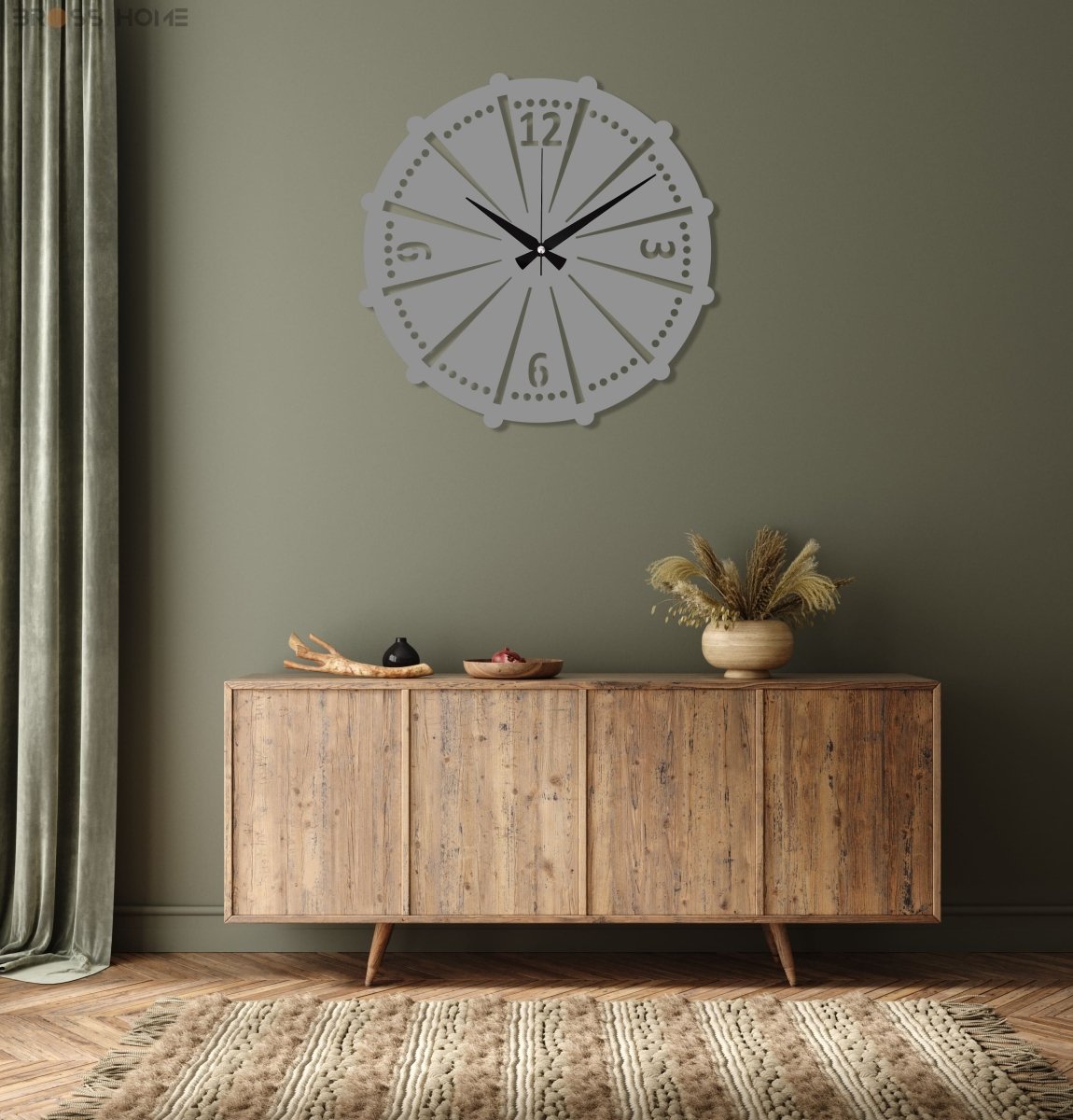 Modern Industrial Wall Clock Art - BrossHome Metal Wall Art