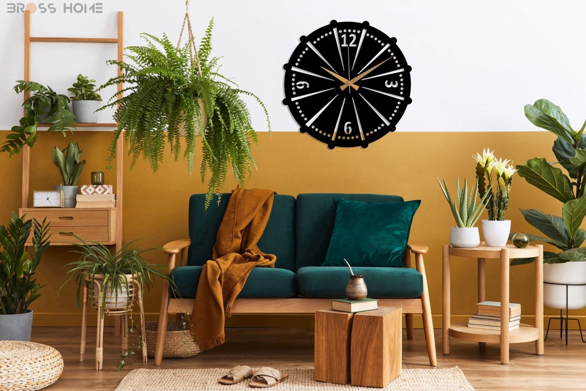 Modern Industrial Wall Clock Art - BrossHome Metal Wall Art