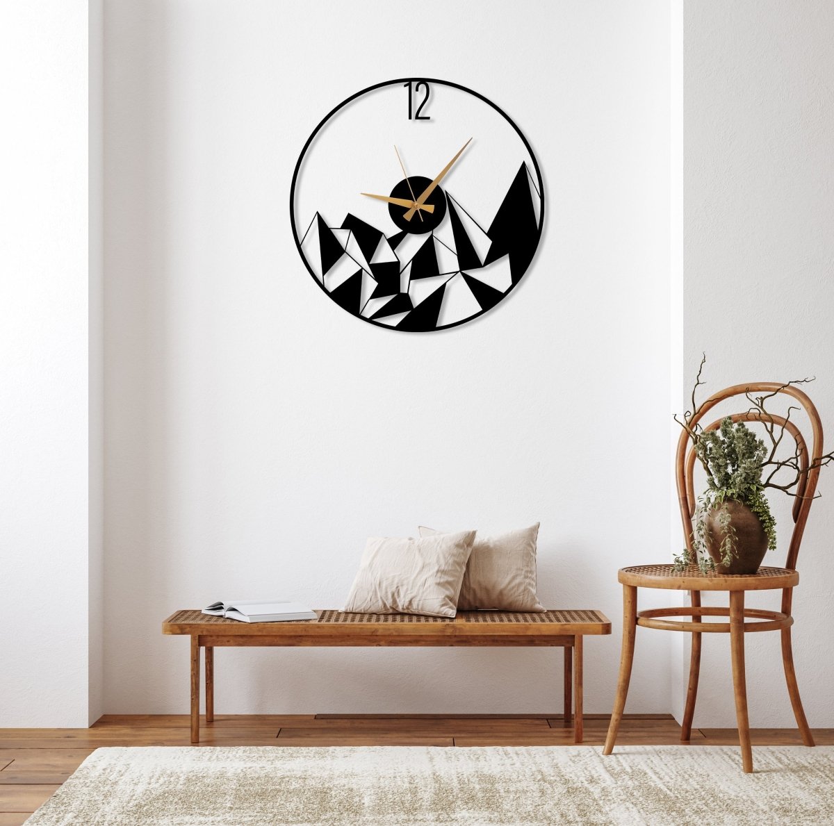 Modern Living Room Wall Clocks - BrossHome Metal Wall Art