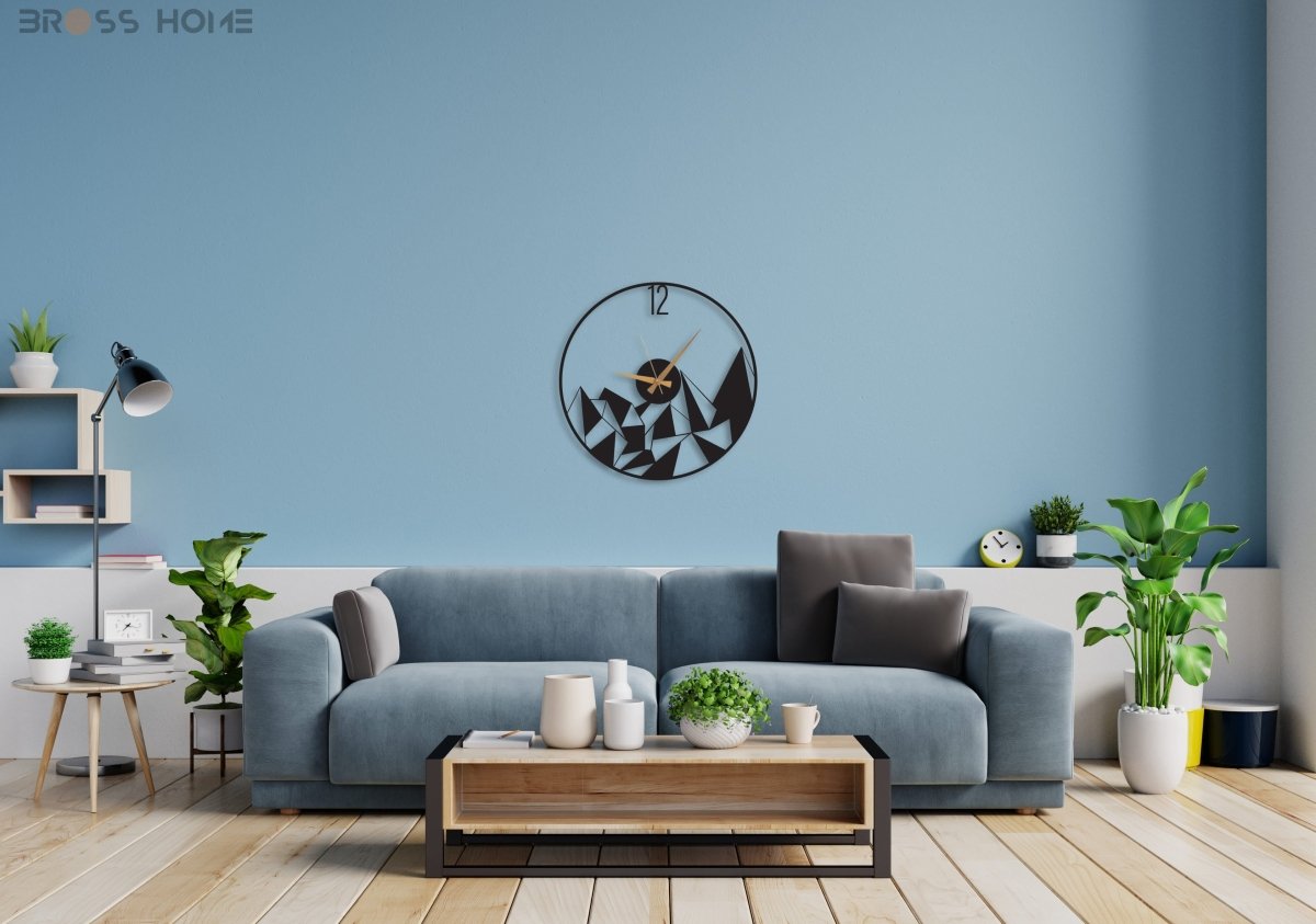 Modern Living Room Wall Clocks - BrossHome Metal Wall Art