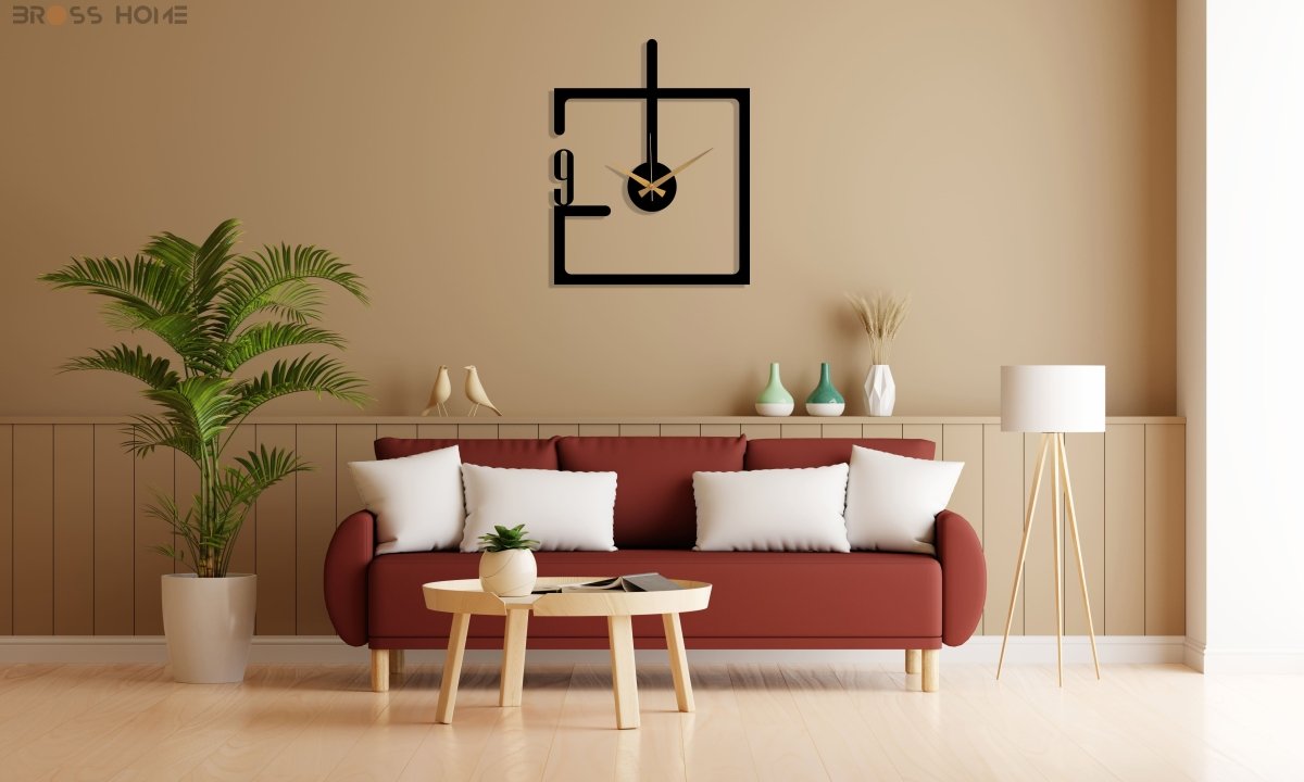 Modern minimalist Oversize Wall Clock - BrossHome Metal Wall Art