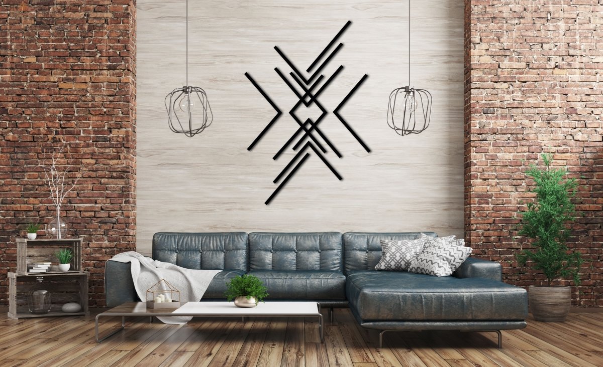 Modern Minimalist Wall Art (Stripes Set Of 3) - BrossHome Metal Wall Art