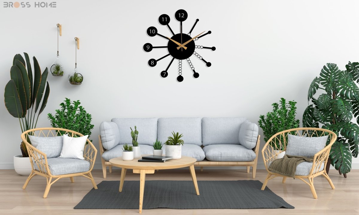 Modern Oversize Wall Clock - BrossHome Metal Wall Art