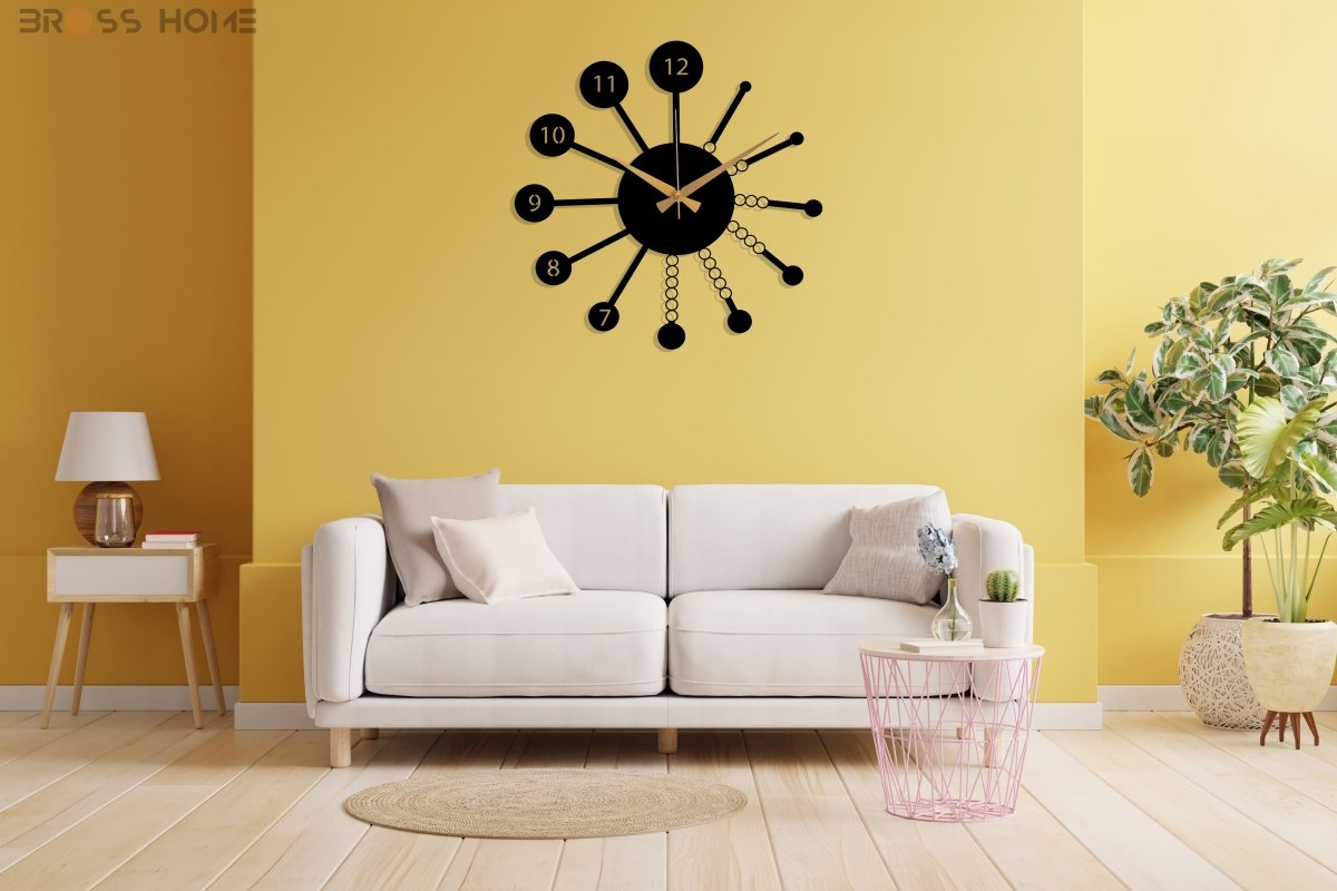 Modern Oversize Wall Clock - BrossHome Metal Wall Art