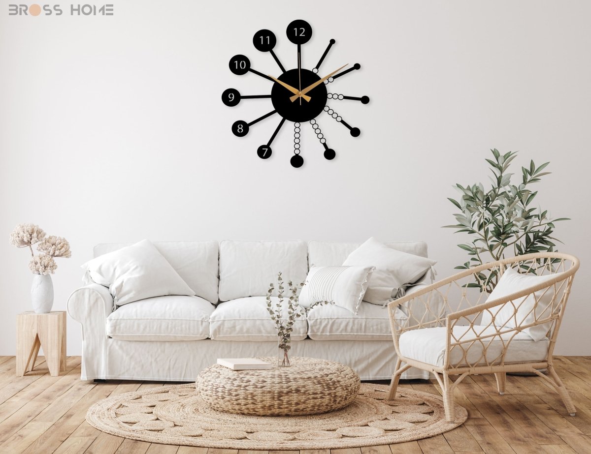 Modern Oversize Wall Clock - BrossHome Metal Wall Art
