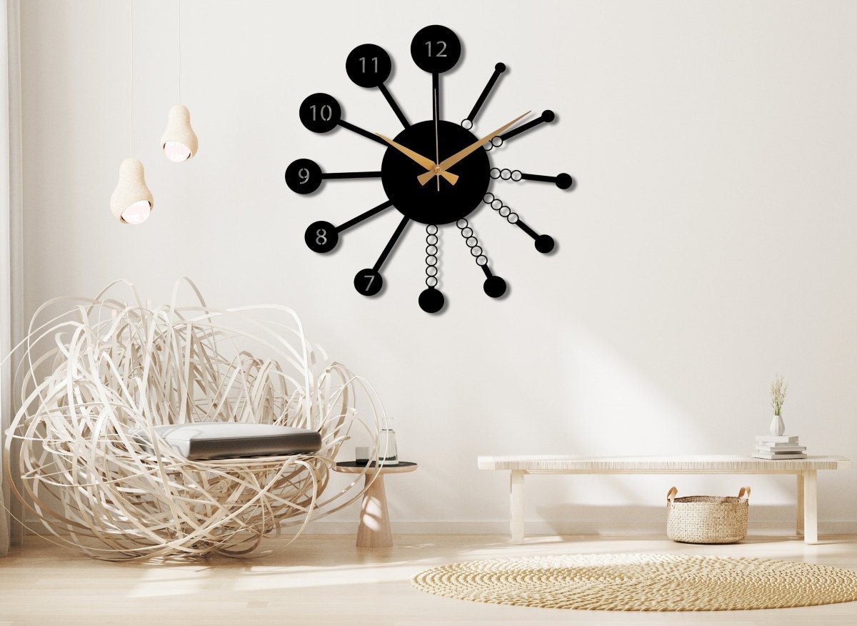 Modern Oversize Wall Clock - BrossHome Metal Wall Art