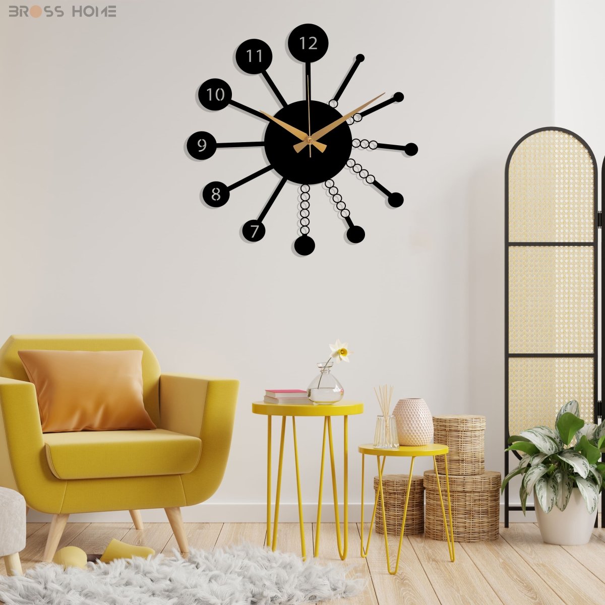 Modern Oversize Wall Clock - BrossHome Metal Wall Art