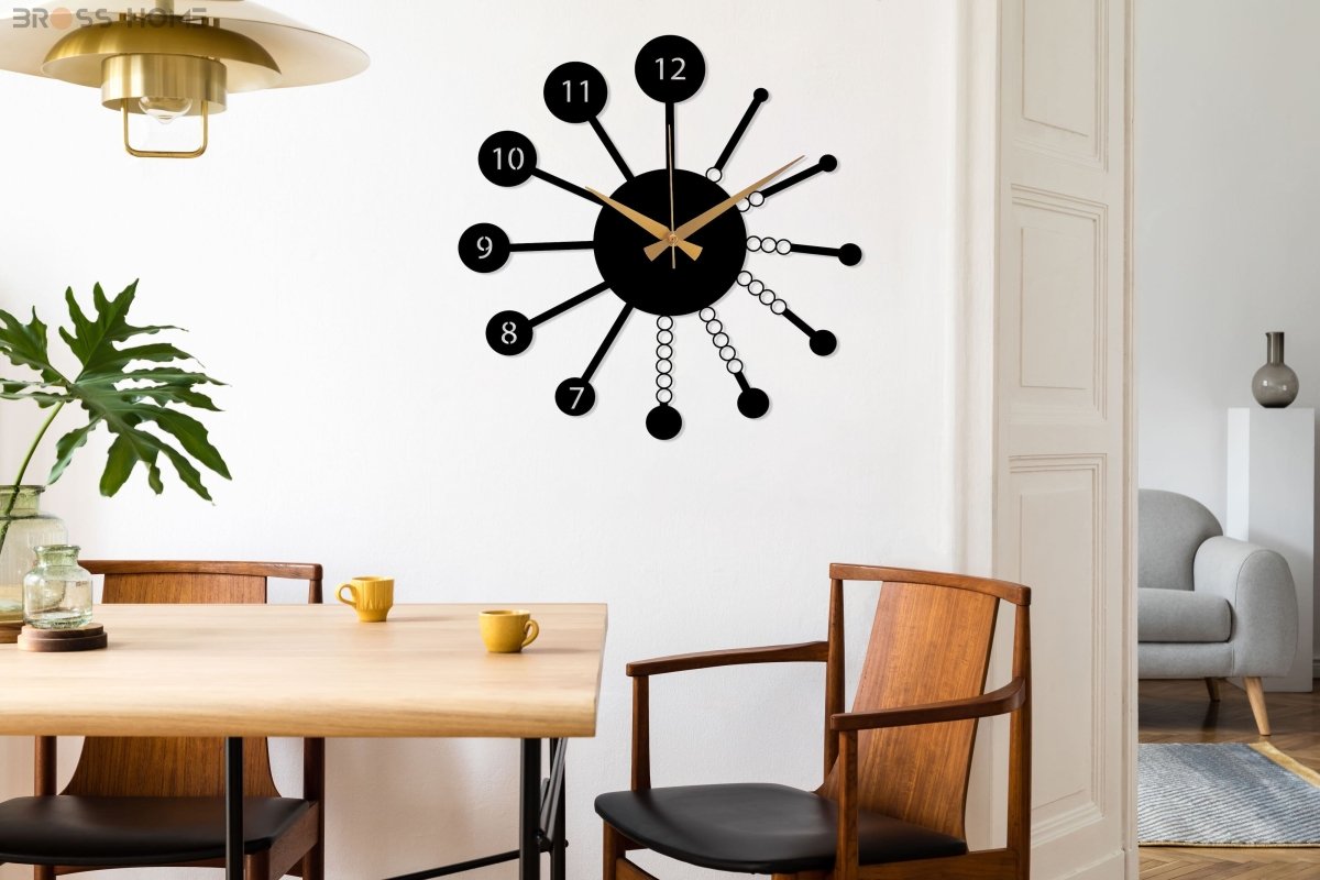 Modern Oversize Wall Clock - BrossHome Metal Wall Art