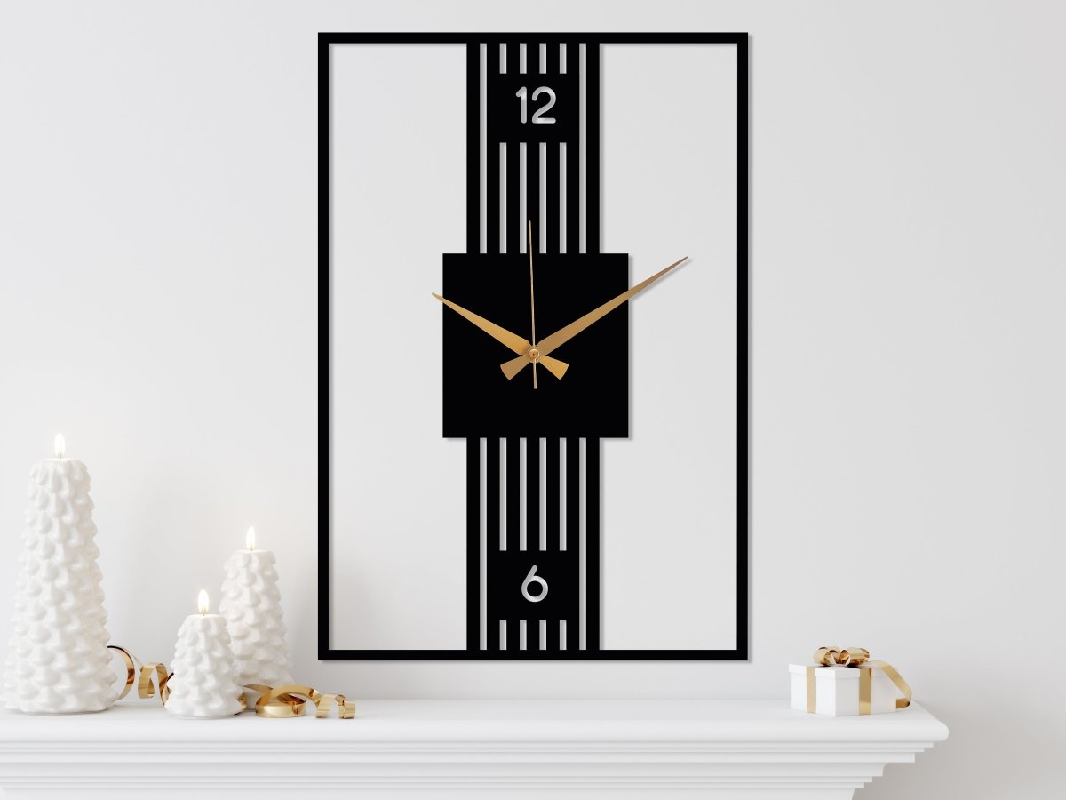 Modern Rectangle Wall Clock - BrossHome Metal Wall Art