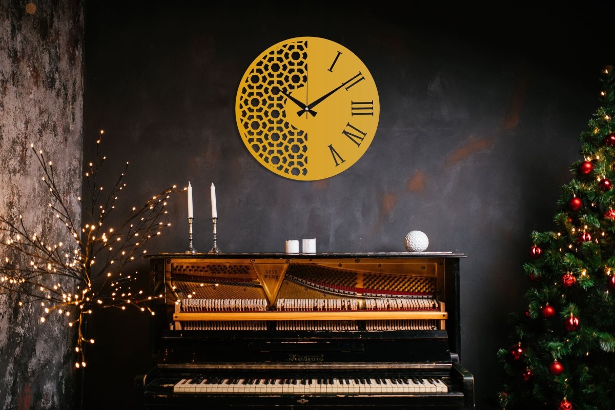 Modern Roman Numeral Wall Clock - BrossHome Metal Wall Art