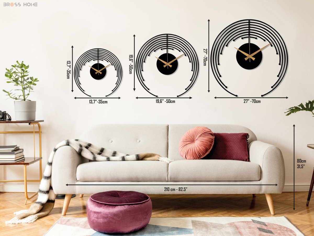 Modern Silent Wall Clock - BrossHome Metal Wall Art