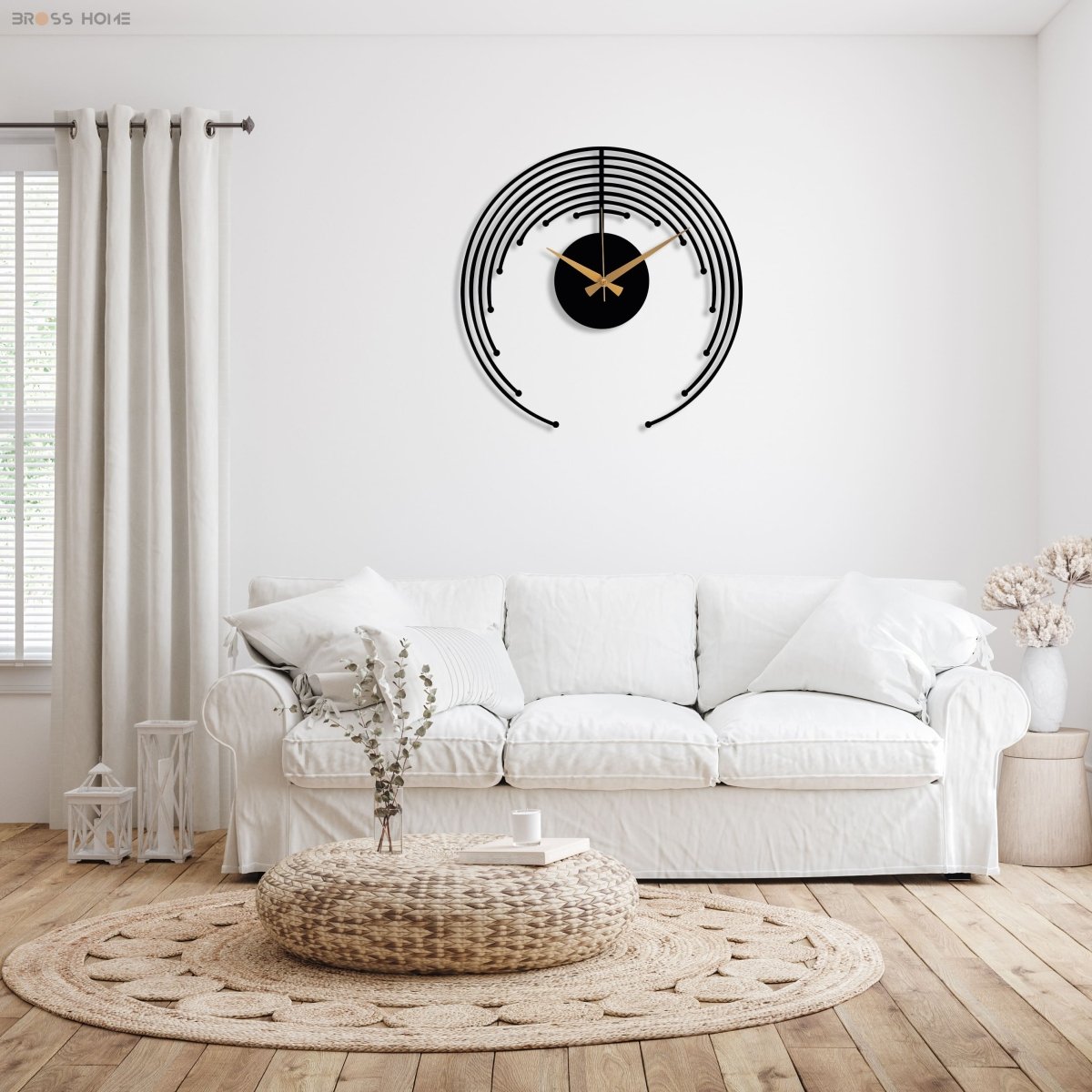 Modern Silent Wall Clock - BrossHome Metal Wall Art