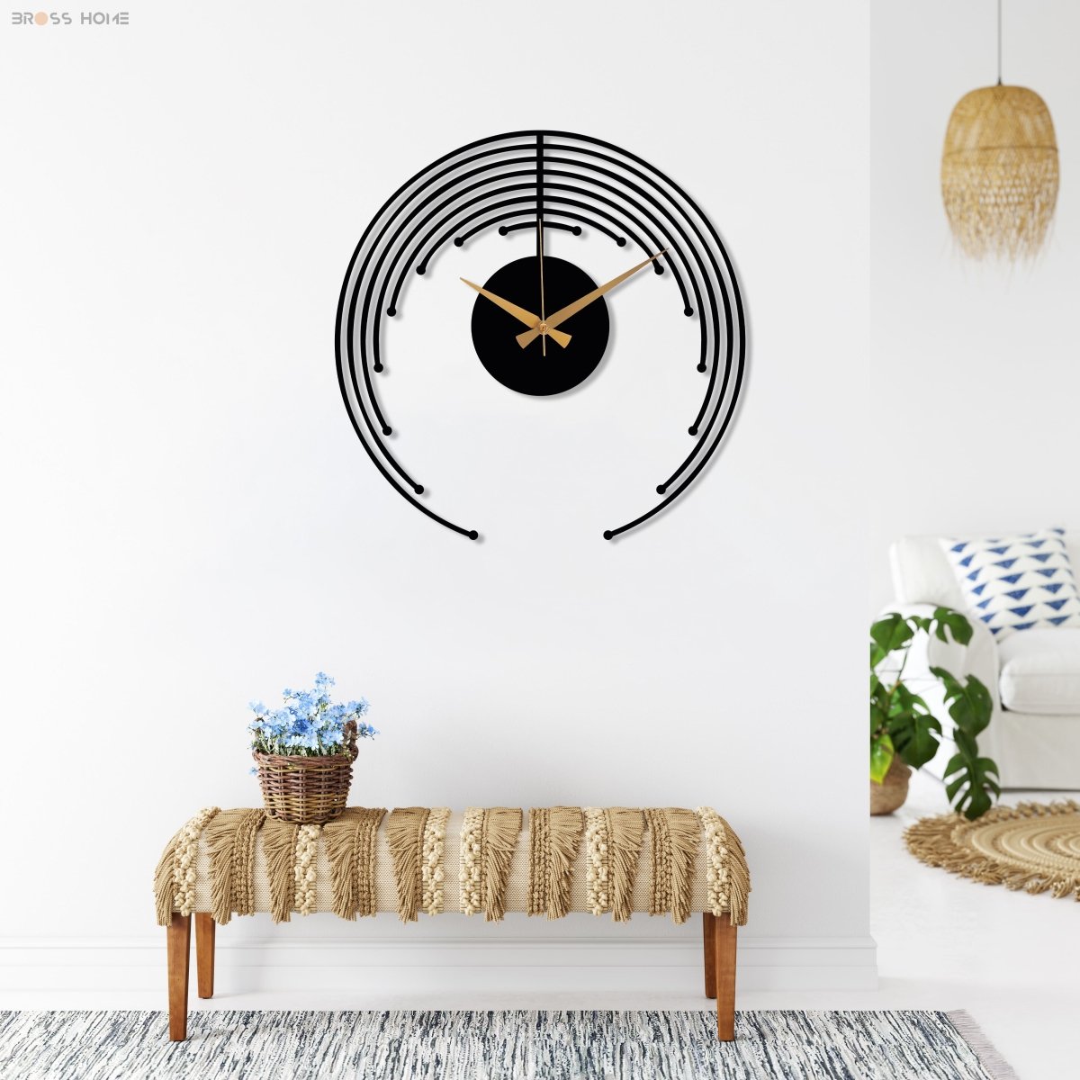 Modern Silent Wall Clock - BrossHome Metal Wall Art