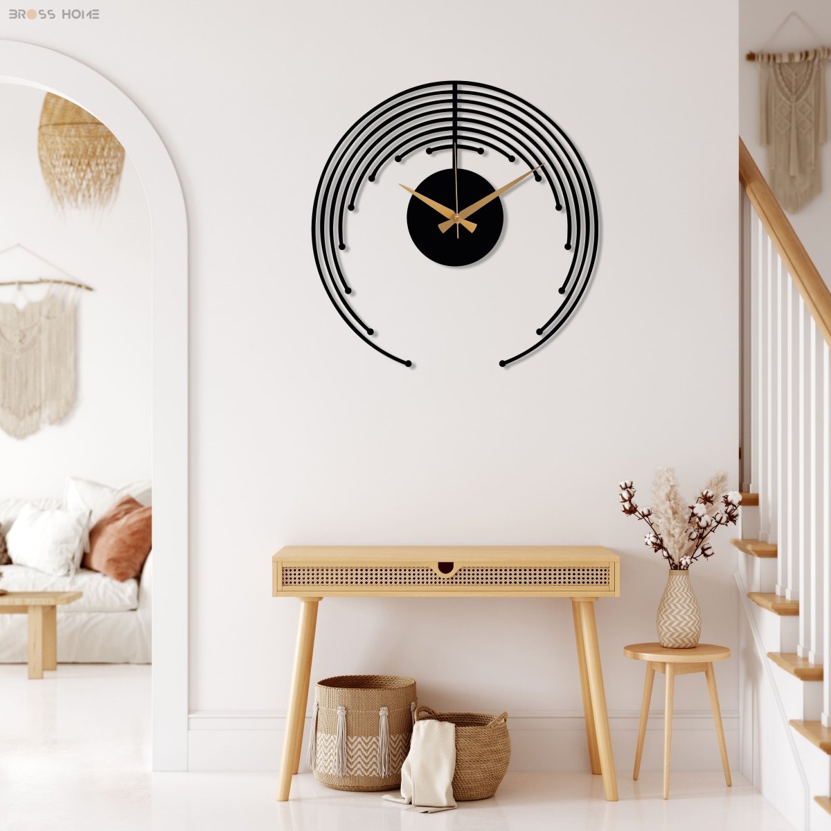 Modern Silent Wall Clock - BrossHome Metal Wall Art