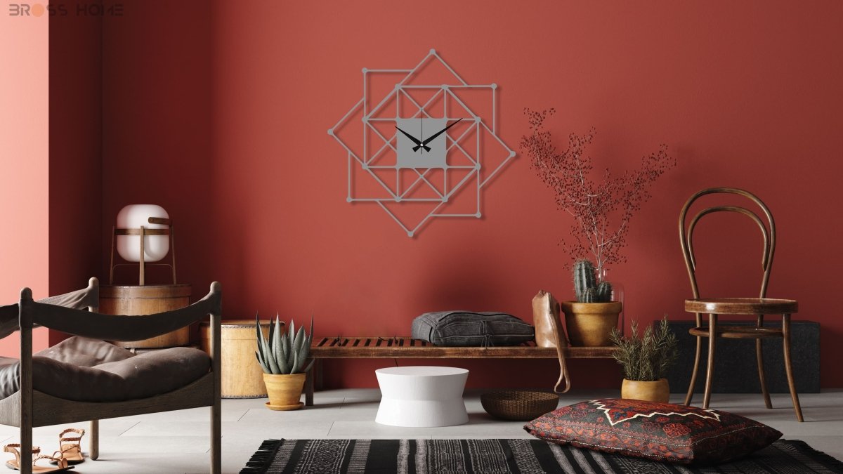 Modern Visions Geometric Wall Clock - BrossHome Metal Wall Art