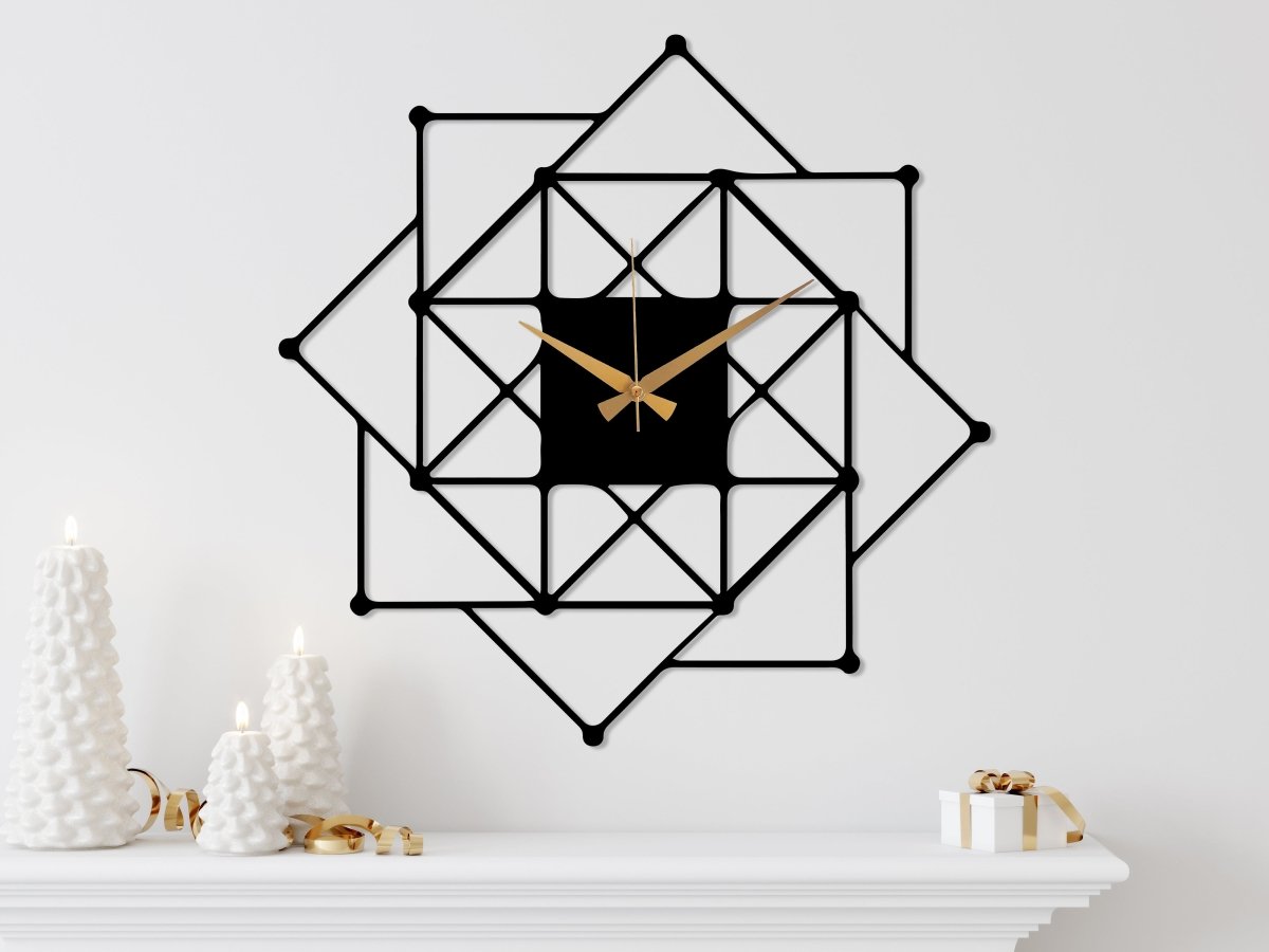 Modern Visions Geometric Wall Clock - BrossHome Metal Wall Art