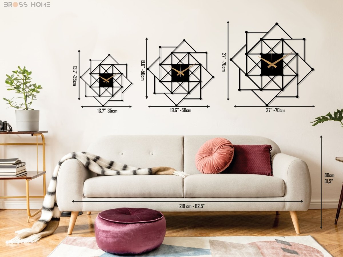 Modern Visions Geometric Wall Clock - BrossHome Metal Wall Art