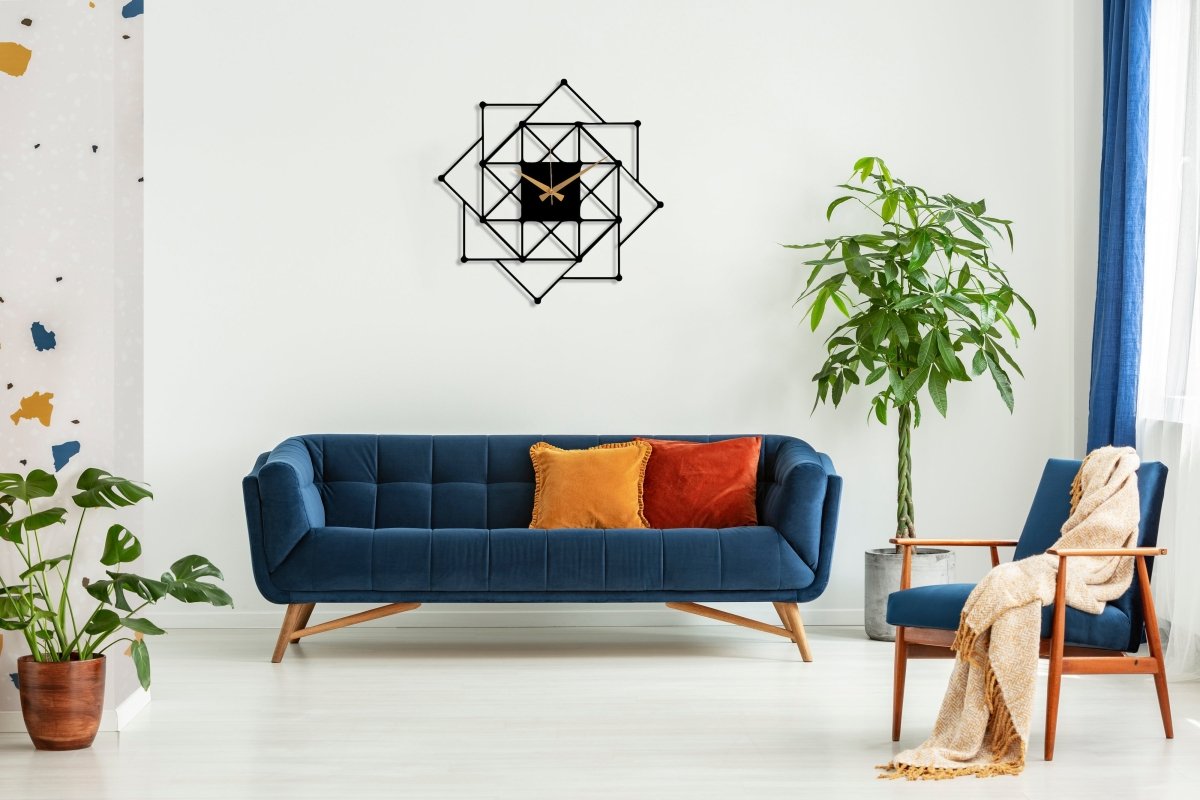 Modern Visions Geometric Wall Clock - BrossHome Metal Wall Art
