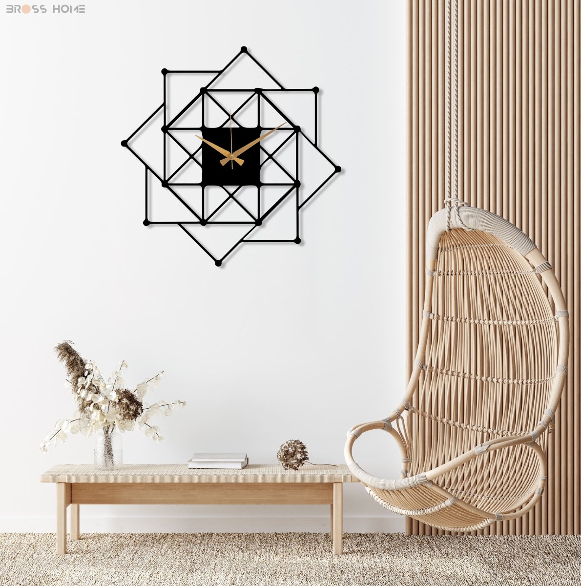 Modern Visions Geometric Wall Clock - BrossHome Metal Wall Art