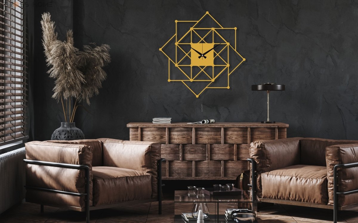 Modern Visions Geometric Wall Clock - BrossHome Metal Wall Art