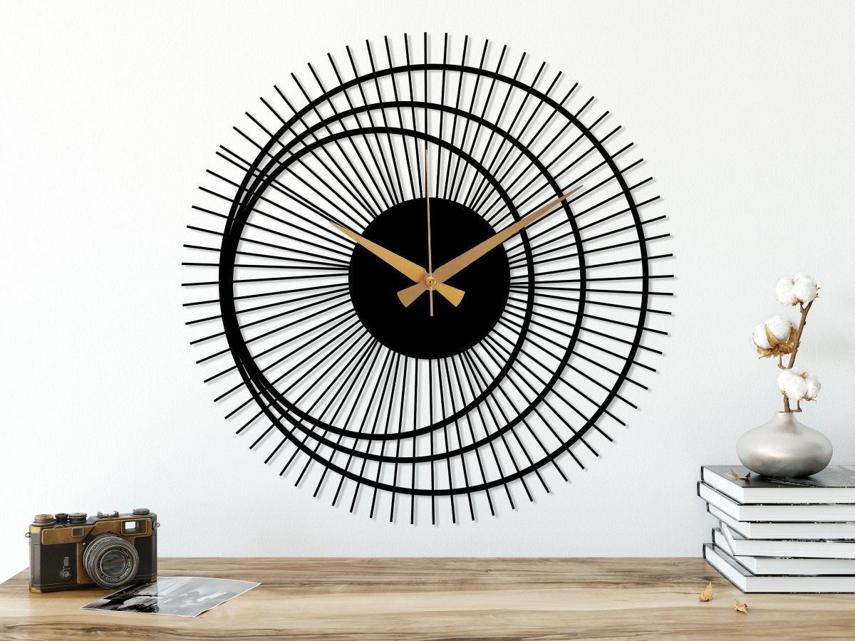 Modern Wall Clock For Living Room - BrossHome Metal Wall Art