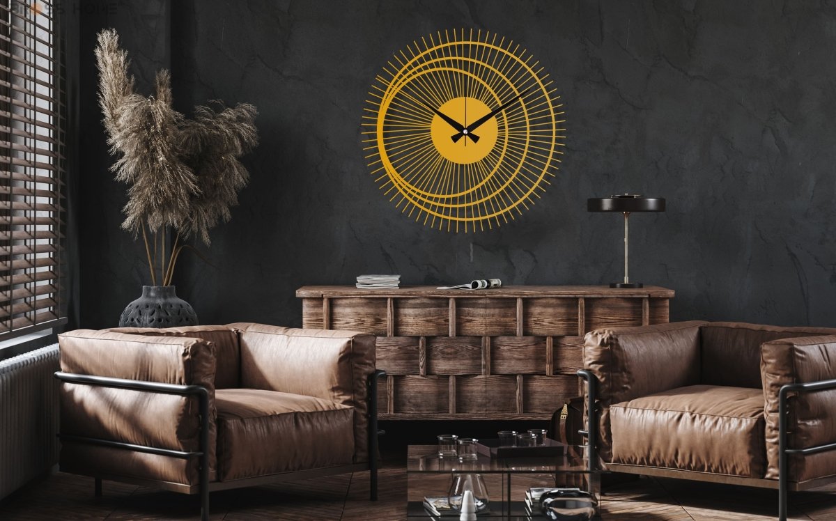Modern Wall Clock For Living Room - BrossHome Metal Wall Art