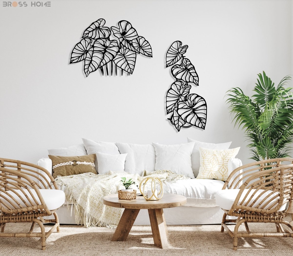 Monstera Leaf Metal Wall Art - BrossHome Metal Wall Art