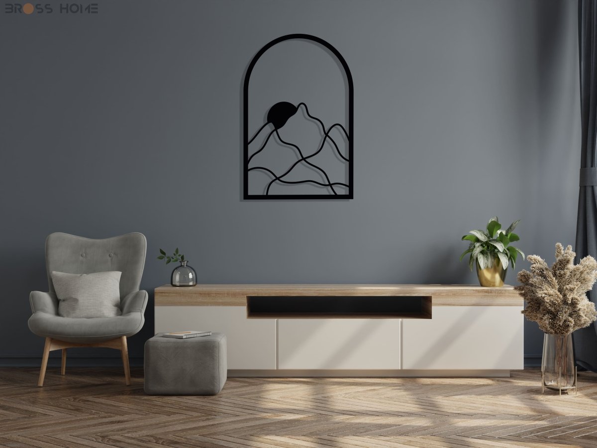 Mountain Abstract Wall Art - BrossHome Metal Wall Art