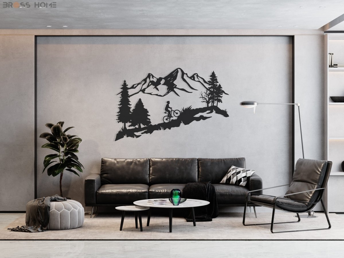Mountain Bike Wall Art - BrossHome Metal Wall Art