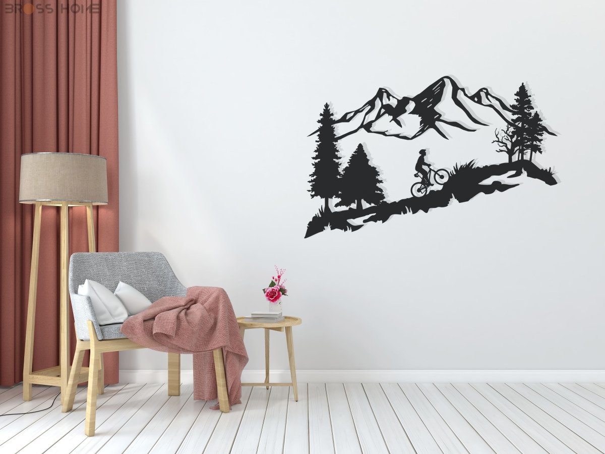 Mountain Bike Wall Art - BrossHome Metal Wall Art