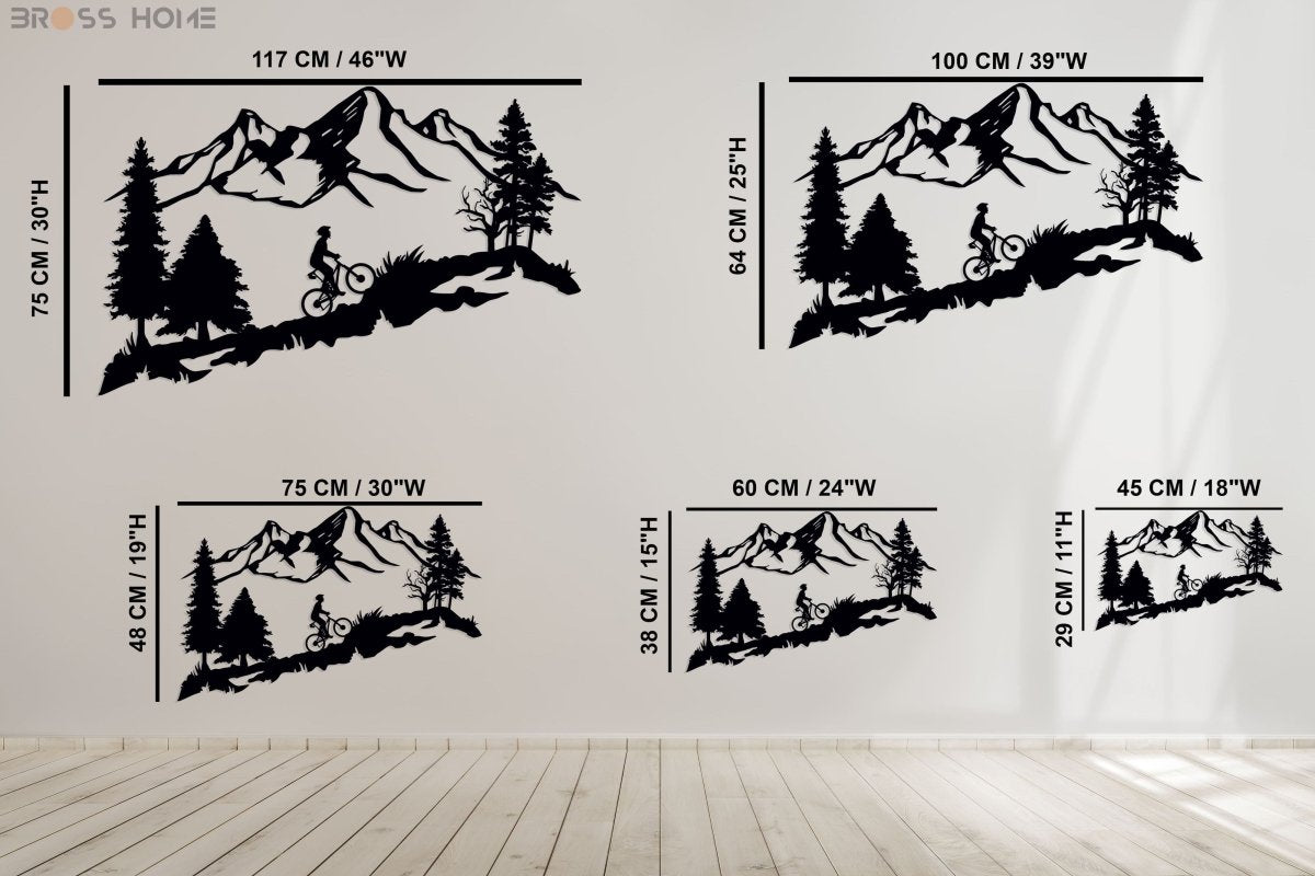 Mountain Bike Wall Art - BrossHome Metal Wall Art