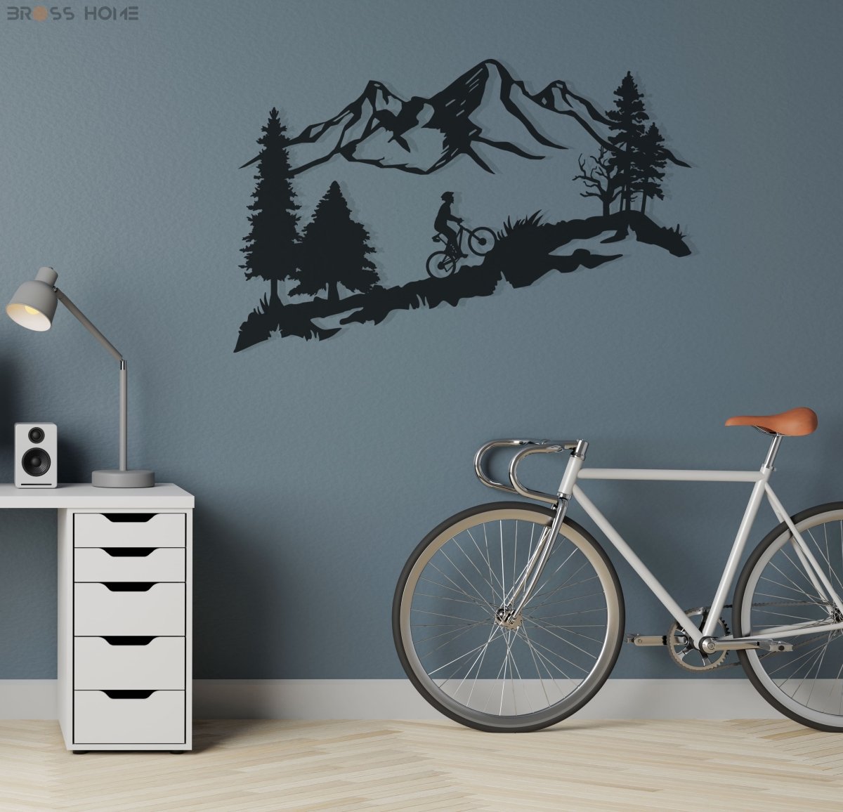 Mountain Bike Wall Art - BrossHome Metal Wall Art
