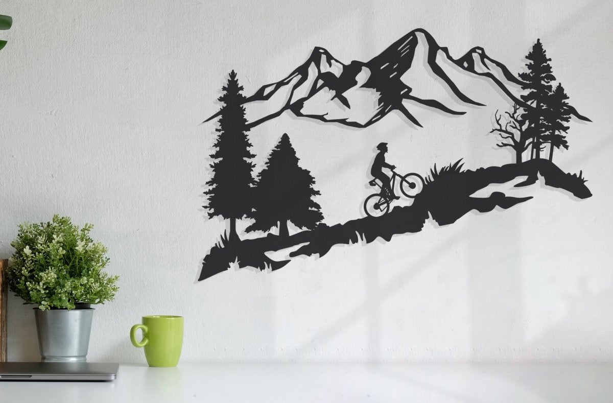 Mountain Bike Wall Art - BrossHome Metal Wall Art