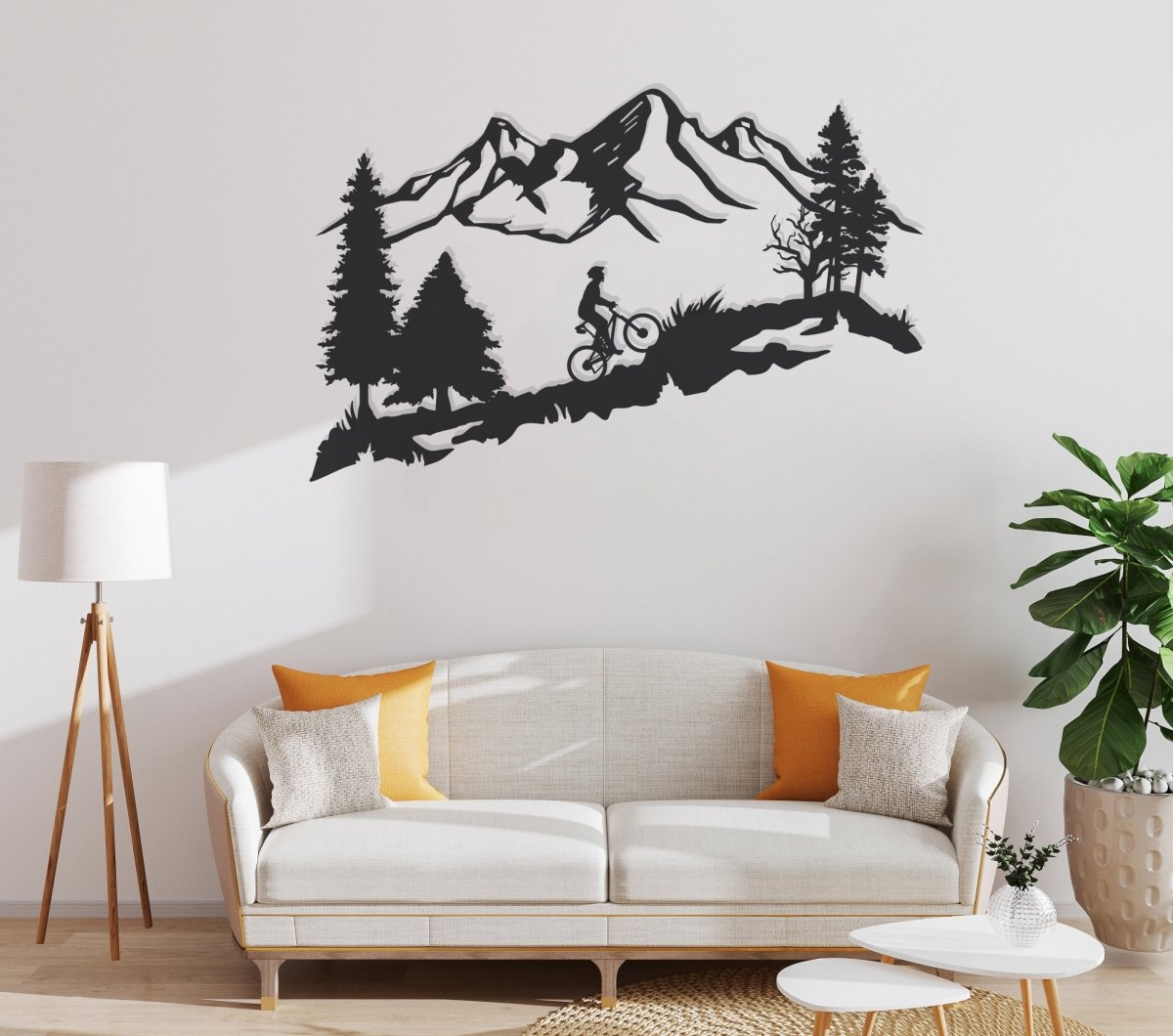 Mountain Bike Wall Art - BrossHome Metal Wall Art
