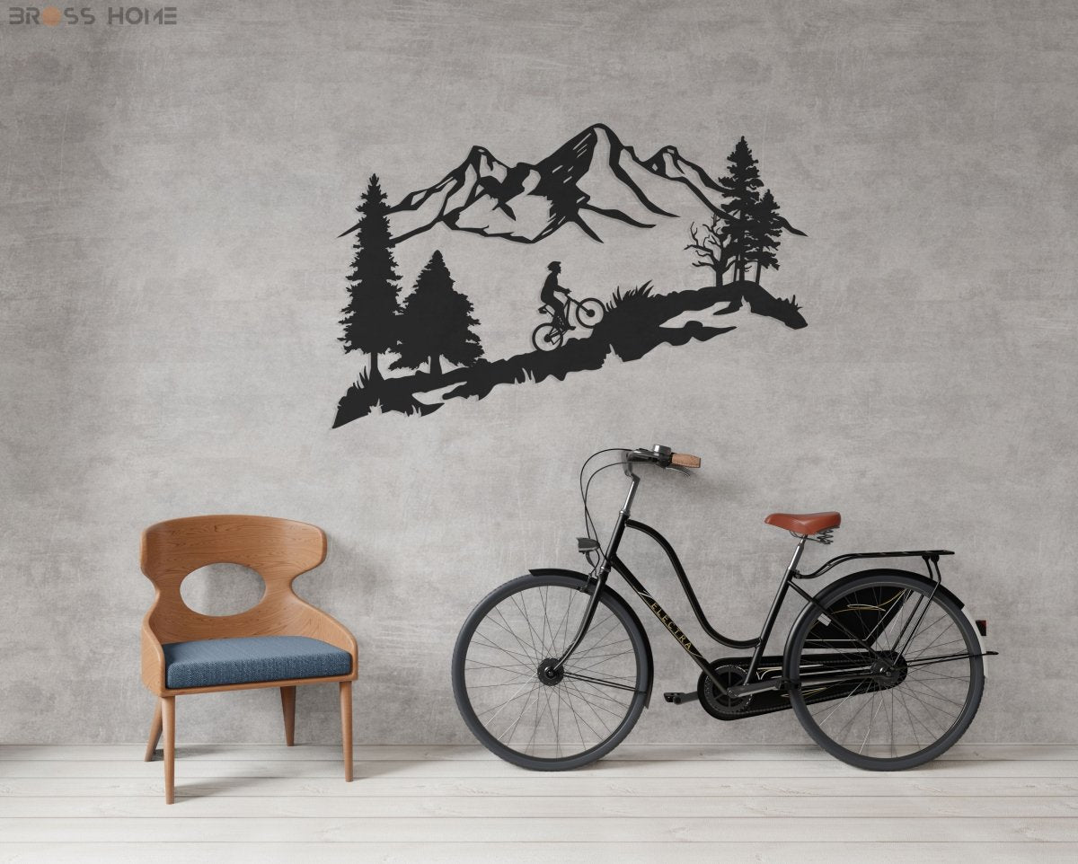 Mountain Bike Wall Art - BrossHome Metal Wall Art