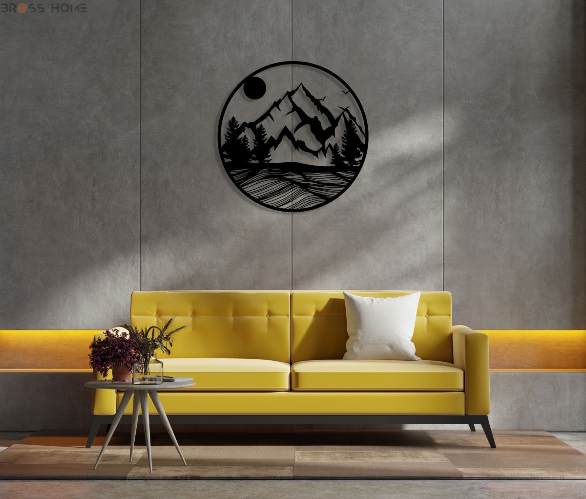 Mountain Forest Metal Wall Art - BrossHome Metal Wall Art