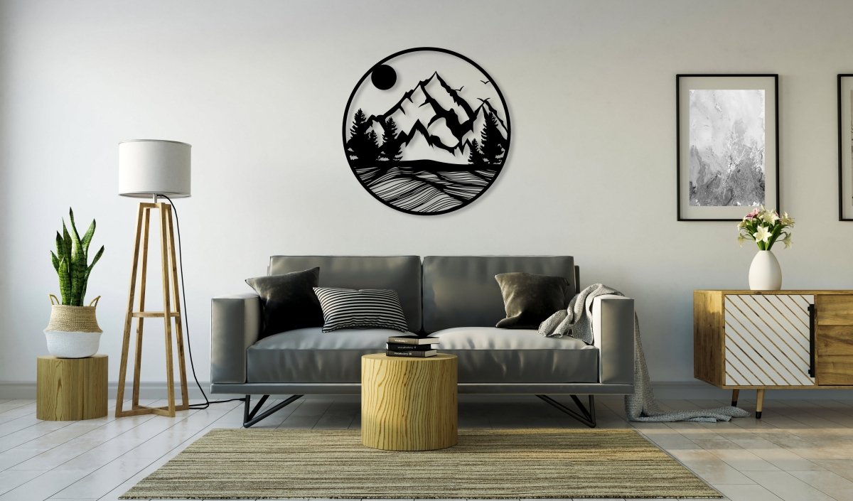 Mountain Forest Metal Wall Art - BrossHome Metal Wall Art