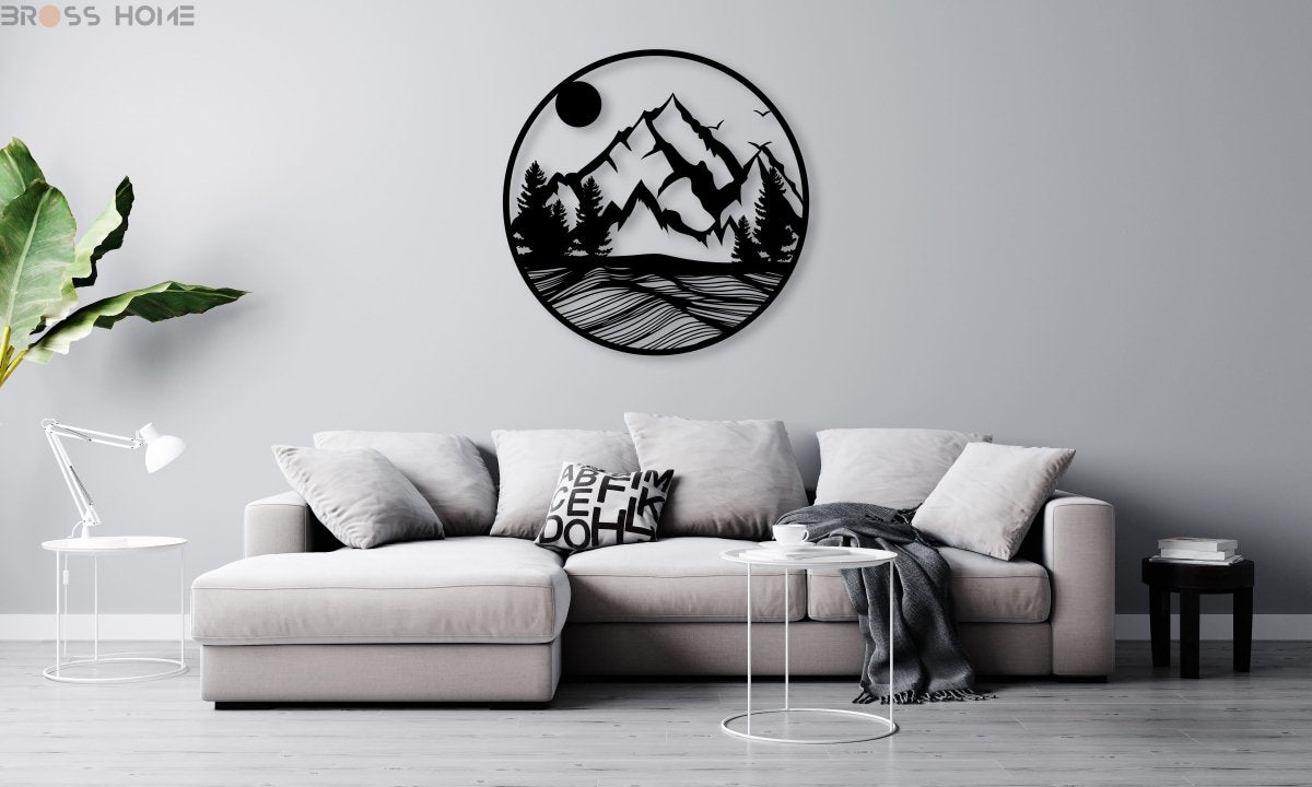 Mountain Forest Metal Wall Art - BrossHome Metal Wall Art