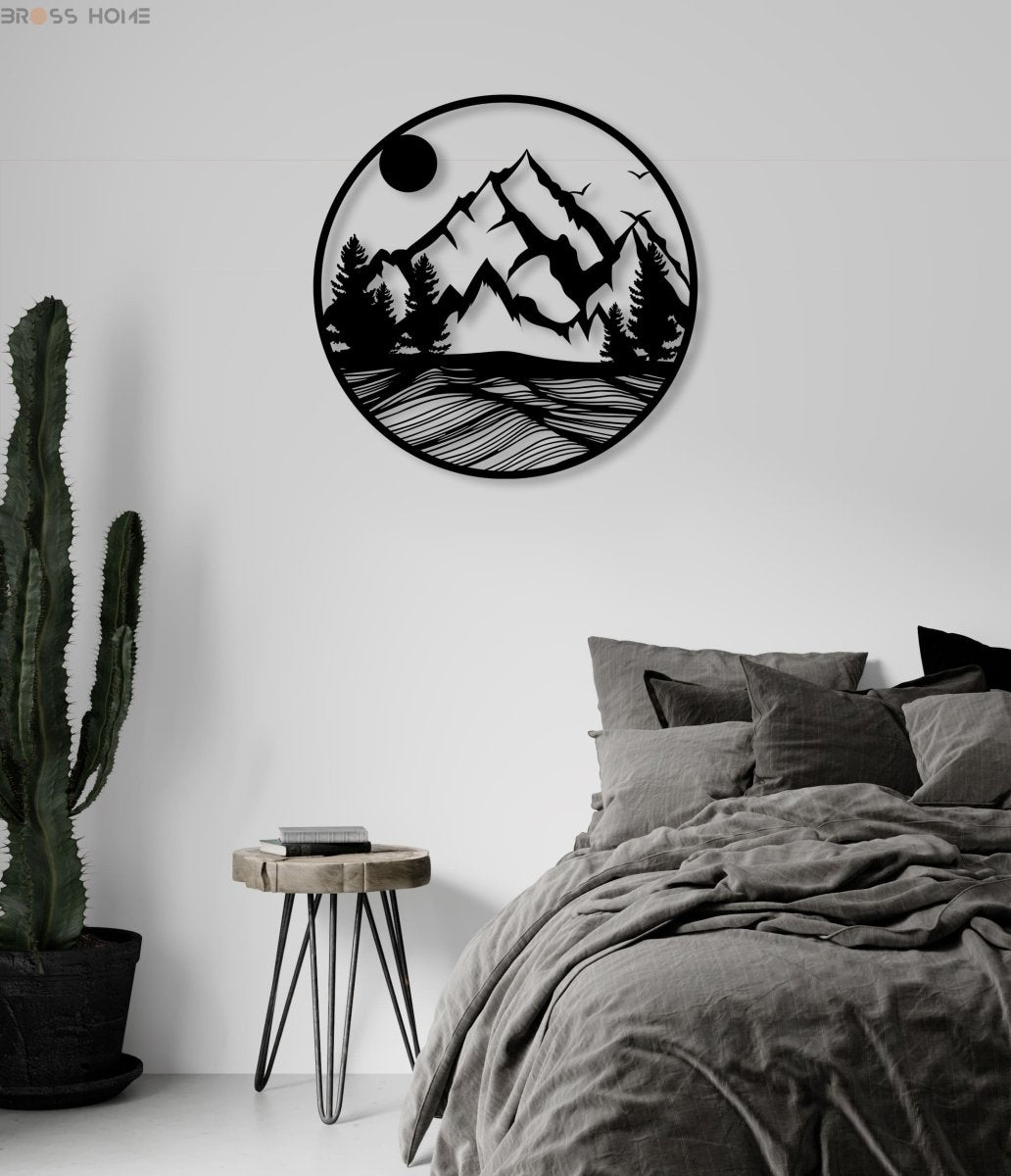 Mountain Forest Metal Wall Art - BrossHome Metal Wall Art