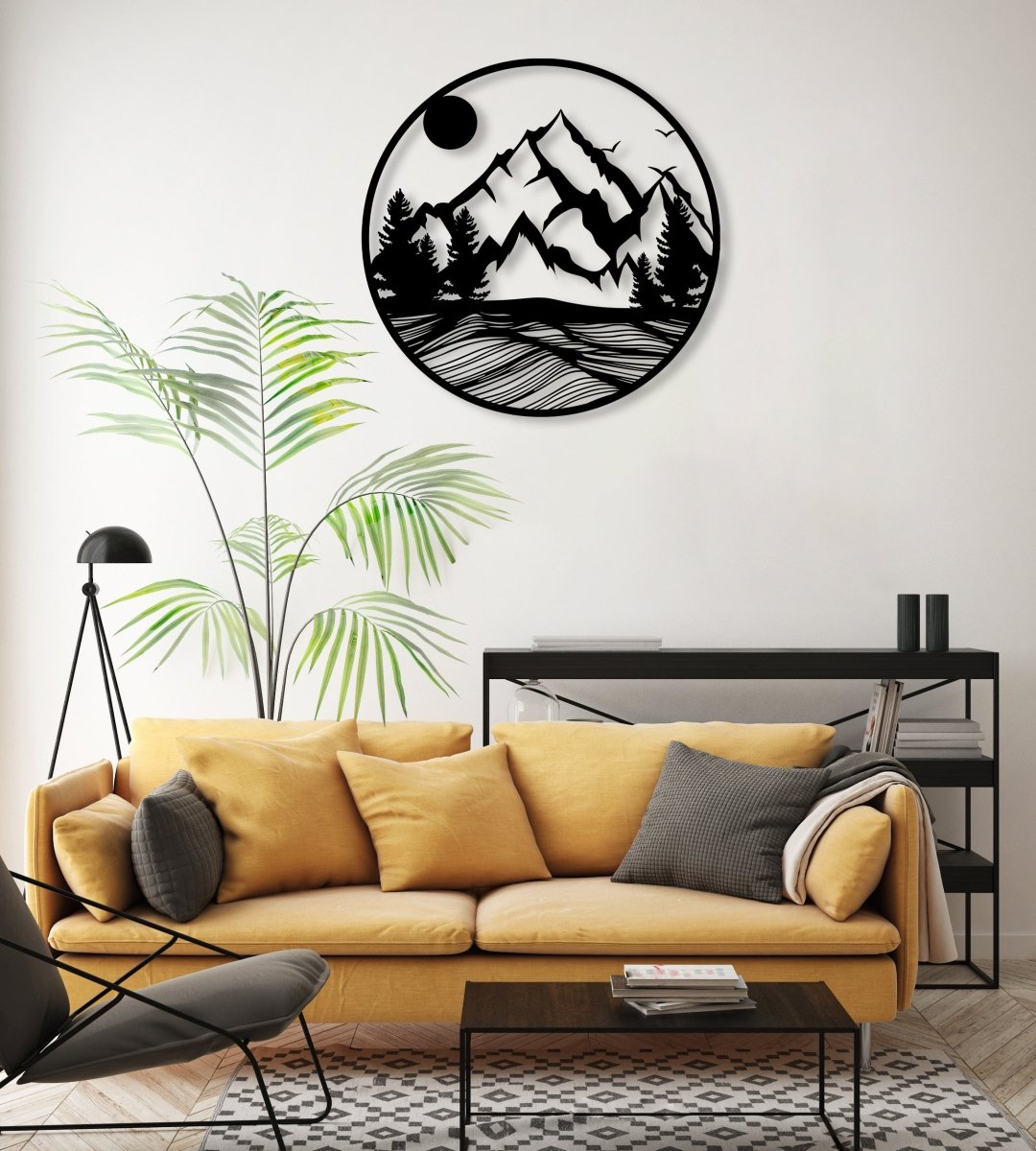 Mountain Forest Metal Wall Art - BrossHome Metal Wall Art