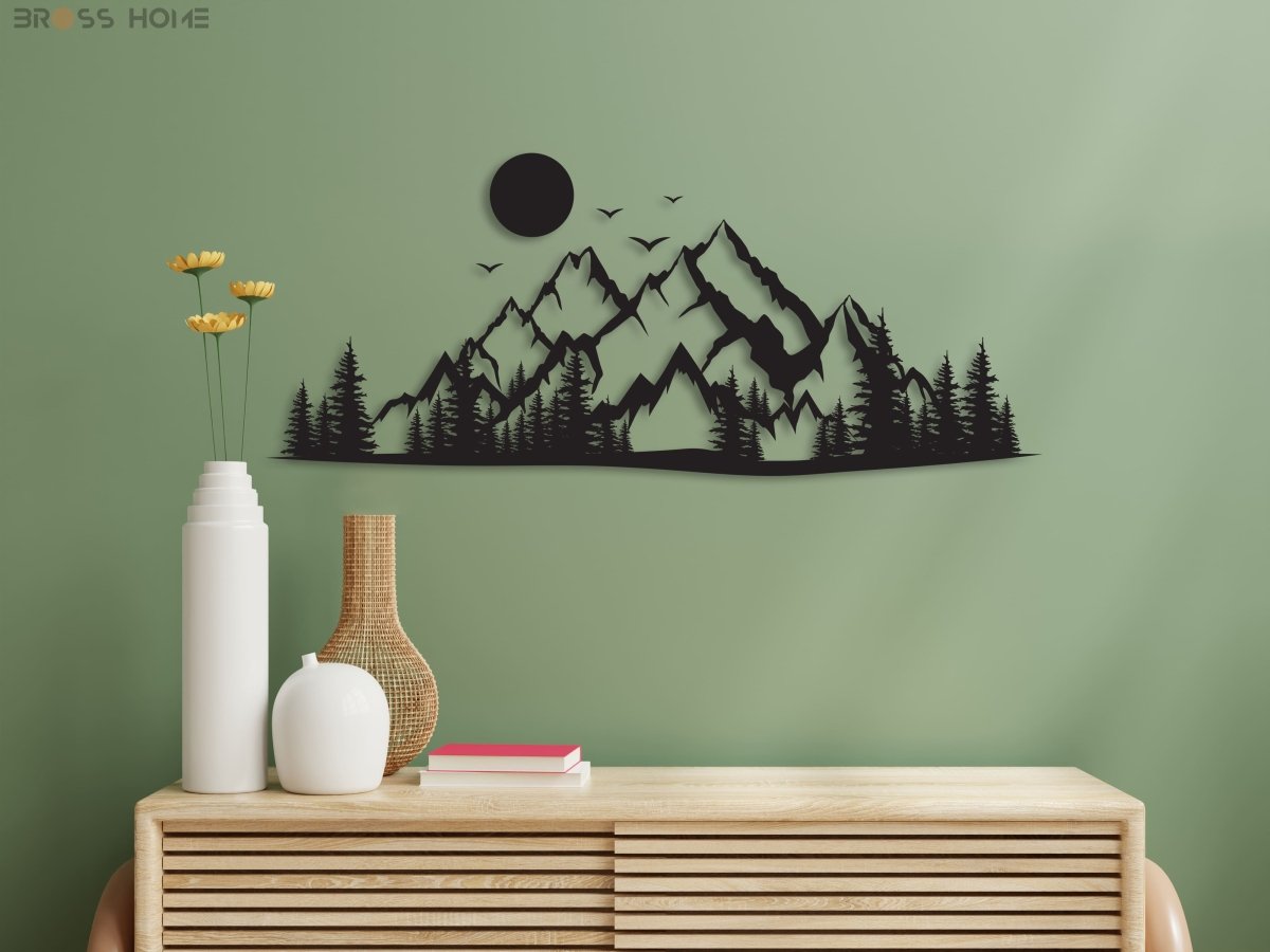 Mountain Metal Wall Art Decor - BrossHome Metal Wall Art