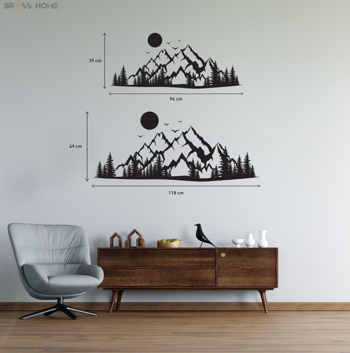 Mountain Metal Wall Art Decor - BrossHome Metal Wall Art