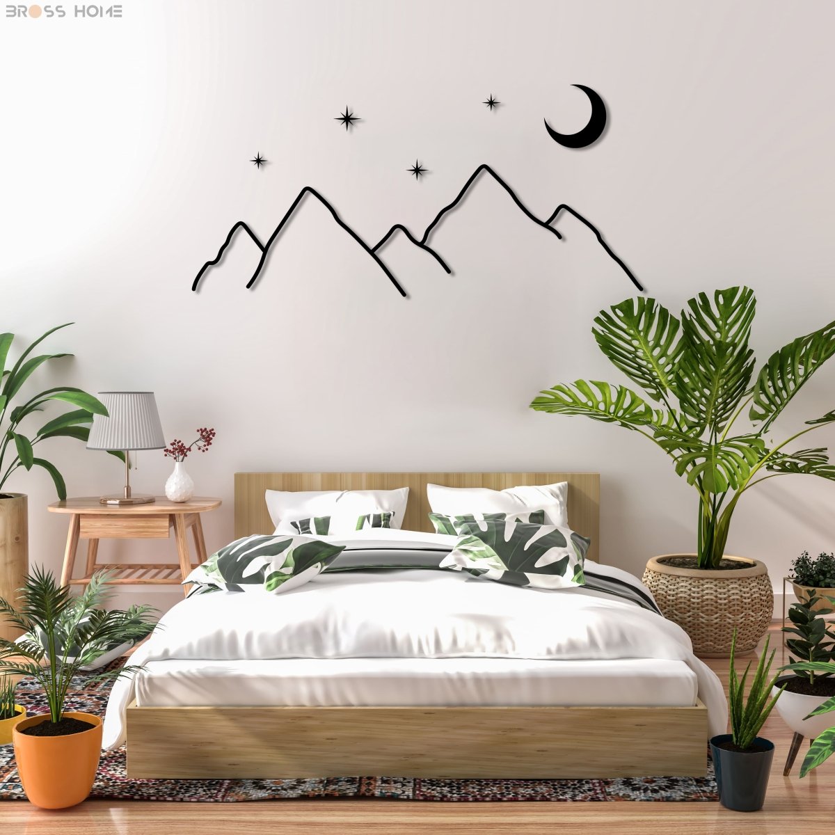 Mountain Moon Star Metal Wall Art - BrossHome Metal Wall Art