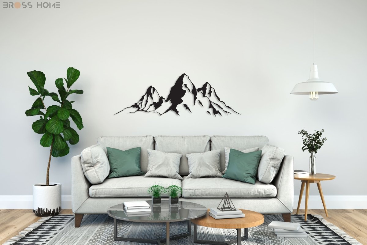 Mountain Range Metal Wall Art - BrossHome Metal Wall Art